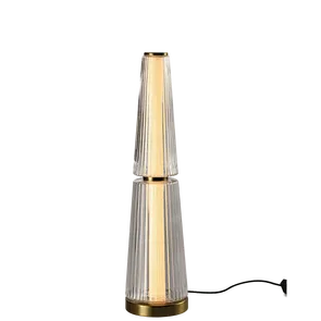 Golden base layered crystal conical table lamp